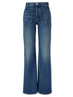High-Rise-Bootcut Jeans 'Florence' Blau