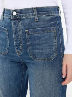 High-Rise-Bootcut Jeans 'Florence' Blau