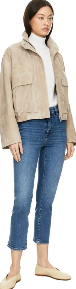 High-Rise Jeans 'The Pencil' Mittelblau