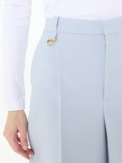 High-Waisted Wollshorts Hellblau