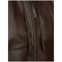 Hoodie 'Flamenco' aus Lammleder Dunkelbraun