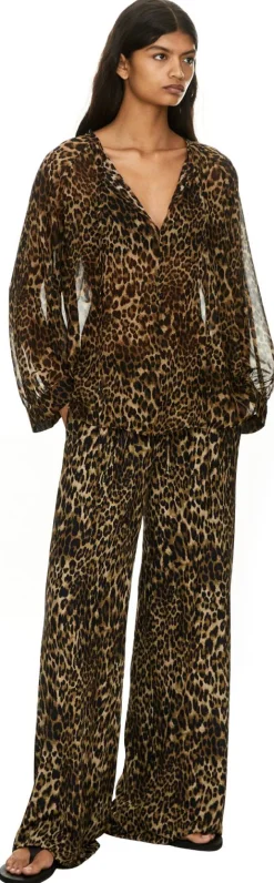 Hose 'Adriel' mit Leopardenmuster Braun
