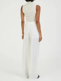 Hose aus Cashmere-Wollgemisch Weiß
