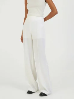 Hose aus Cashmere-Wollgemisch Weiß