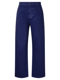Hose aus Garment-dyed-Gabardine Marineblau