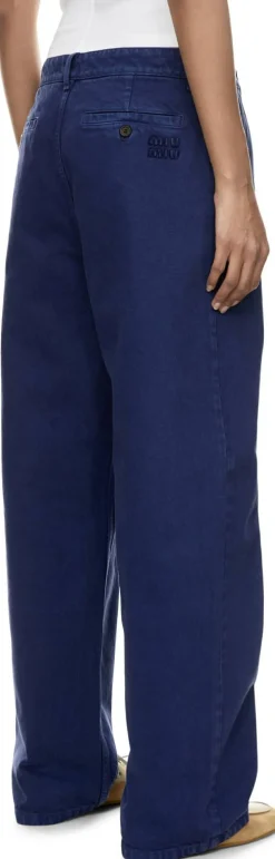 Hose aus Garment-dyed-Gabardine Marineblau