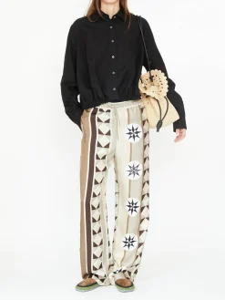 Hose aus Seide Paula's Ibiza 'Pyjama' Beige