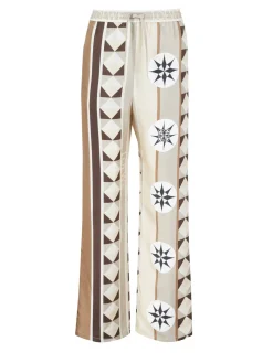 Hose aus Seide Paula's Ibiza 'Pyjama' Beige