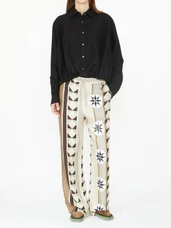 Hose aus Seide Paula's Ibiza 'Pyjama' Beige