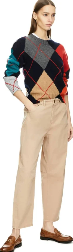 Hose 'Mickie' mit O-Shape Taupe 