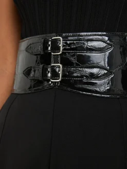 Hose mit integriertem Gürtel Schwarz