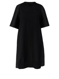 Hybridkleid aus Baumwoll-Gabardine Schwarz