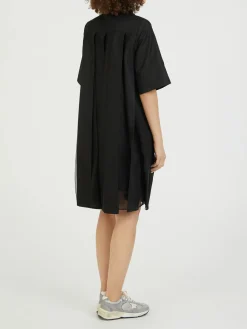 Hybridkleid aus Baumwoll-Gabardine Schwarz