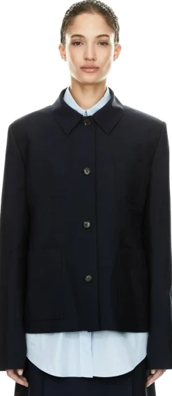Jacke aus Kid Mohair Marineblau