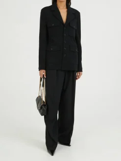 Jacke aus Wolljersey Schwarz