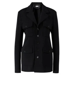 Jacke aus Wolljersey Schwarz