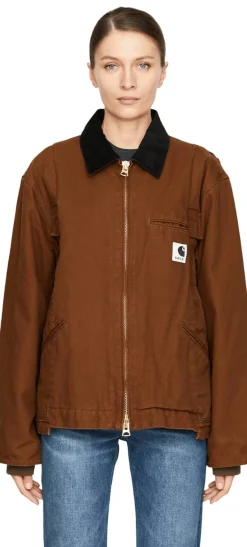 Jacke 'Carhartt WIP Duck' mit Cordkragen Braun