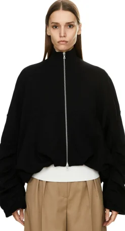Jacke 'Haqua' aus Baumwoll-Jersey Schwarz