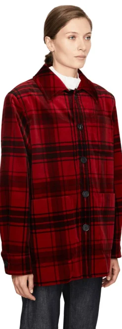Jacke mit Schottenmuster Rot/Schwarz