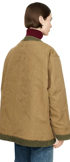 Jacke 'Trimmed' mit Cordbesatz Khaki