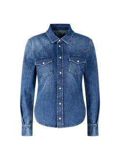 Jeanshemd Mittelblau
