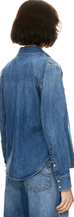 Jeanshemd Mittelblau