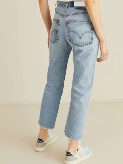 Jeans 'High Rise Stove Pipe' Blau