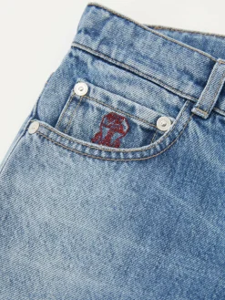 Jeans im Used-Look Hellblau