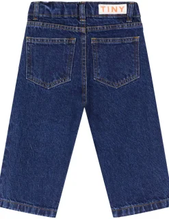 Jeans mit Kirsch-Stickerei Dunkelblau