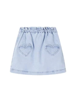 Jeansrock 'Douchka' mit Stickerei Hellblau