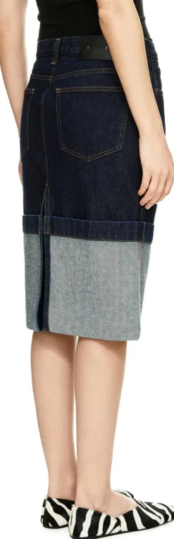 Jeansrock 'Kilian' mit Umschlagsaum Blau