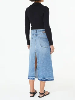 Jeansrock mit Schlitz Blau