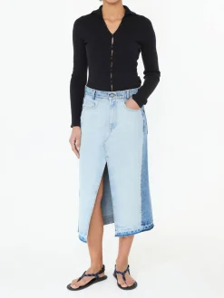 Jeansrock mit Schlitz Blau