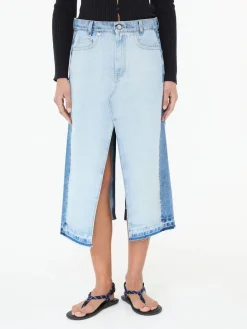 Jeansrock mit Schlitz Blau