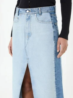 Jeansrock mit Schlitz Blau