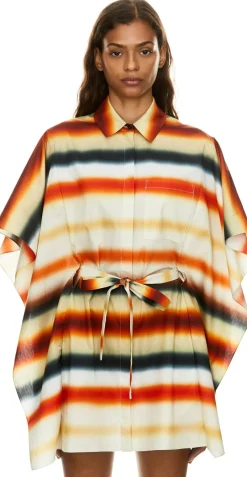 Kaftan Paula’s Ibiza mit Streifenprint Orange/Multicolor