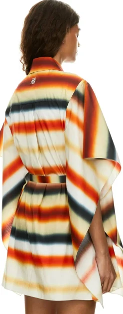 Kaftan Paula’s Ibiza mit Streifenprint Orange/Multicolor