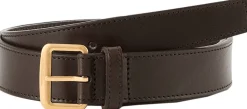 Kalbsledergürtel mit Logo-Gravur Dunkelbraun