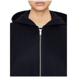 Kapuzenjacke aus Wolle Marineblau