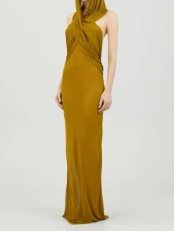 Kapuzenkleid Senfgelb