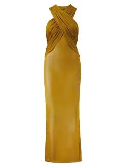 Kapuzenkleid Senfgelb