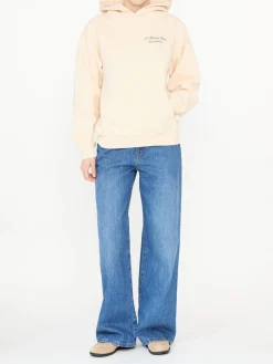 Kapuzenpullover aus Baumwolle Crème