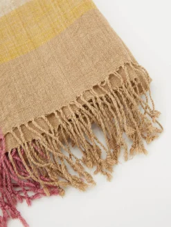 Karierter Seidenschal Pink/Beige