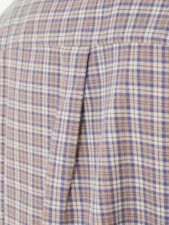 Kariertes Boxy Hemd Beige/Blau