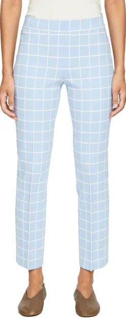 Karierte Stoffhose 'Windowpane' Hellblau
