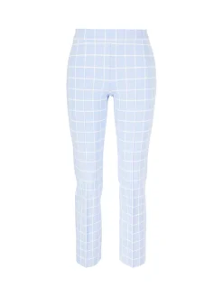 Karierte Stoffhose 'Windowpane' Hellblau
