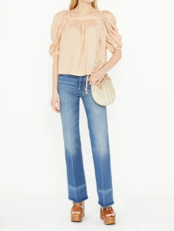 Kastige Seidenbluse Rosé