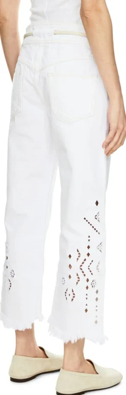 Kick-Flare-Hose 'Alison' aus Denim Weiß
