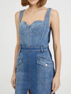 Kleid aus Denim Blau