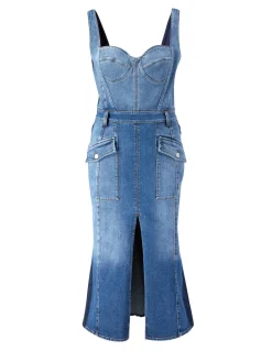 Kleid aus Denim Blau